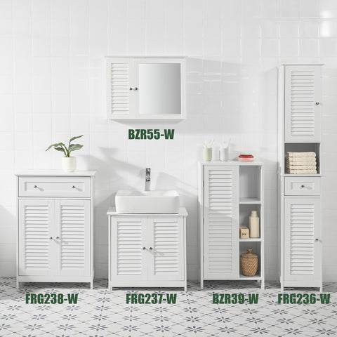 SoBuy BZR39-W Onderkast Kolomkast Opbergkast Kast voor keuken, badkamer, toilet, badkamerkast