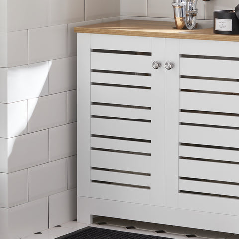 SoBuy BZR40-W wastafelmeubel 2-laags 2-deurs wastafelmeubel badkamermeubel