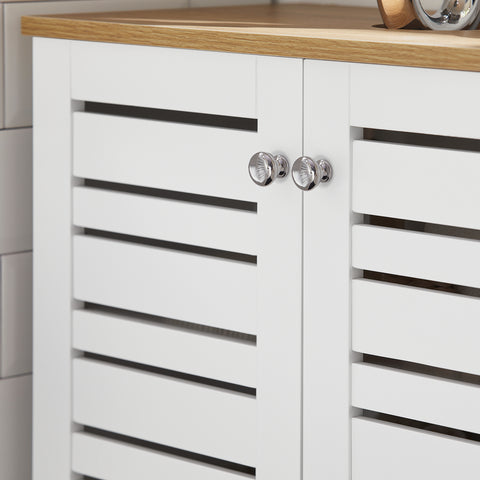 SoBuy BZR40-W wastafelmeubel 2-laags 2-deurs wastafelmeubel badkamermeubel