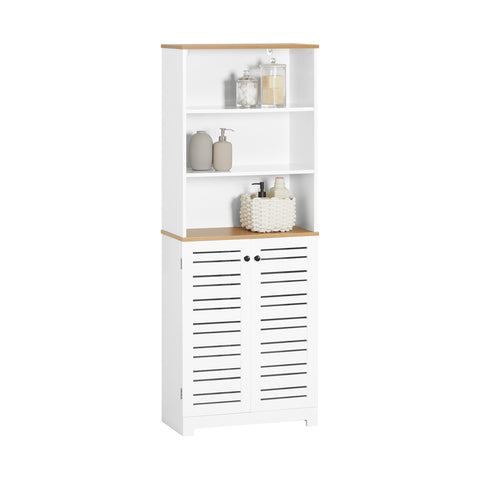SoBuy BZR44-W badkamer ,hoge kast ,badkamerkast opbergkast badkamerkast ,boekenkast, keukenkast