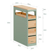 SoBuy BZR54-II-GR Smalle Badkamerkast op Wielen – Compact Opbergmeubel met Lades & Vakken – 65×23×82 cm, Groen