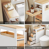 SoBuy BZR54-III-WN Compacte Badkamerkast met Wielen, Smalle Opbergkolom met 3 Laden en Plank, Wit & Natuur 65×23×82 cm