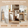 SoBuy BZR54-III-WN Compacte Badkamerkast met Wielen, Smalle Opbergkolom met 3 Laden en Plank, Wit & Natuur 65×23×82 cm