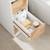 SoBuy BZR54-IV-WN Smalle Badkamerkast op Wielen – Compact Opbergmeubel met Lades & Verstelbare Vakken – 65×23×82 cm, Wit