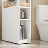 SoBuy BZR54-IV-WN Smalle Badkamerkast op Wielen – Compact Opbergmeubel met Lades & Verstelbare Vakken – 65×23×82 cm, Wit