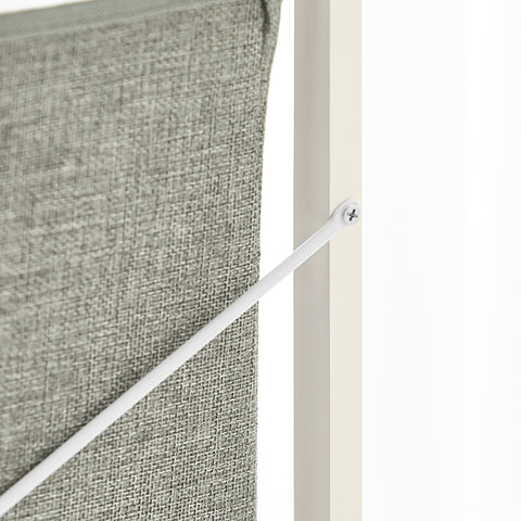 SoBuy BZR57-W Wasmand - met Legplank - 2 Compartimenten - 2 Verwijderbare Waszakken