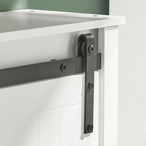 SoBuy BZR71-W Badkamer Wandkast, Badkamerkast Hangend, Opbergkast Hangkast, Badkamer Hoge Kast met Schuifdeur