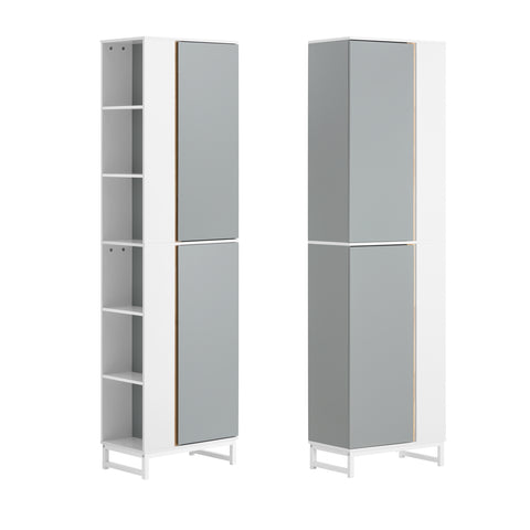SoBuy BZR76-HG Badkamer Kolomkast - Badkamerkast - Hoge Kast - Staande Kolomkast - Opbergkast Opbergplank