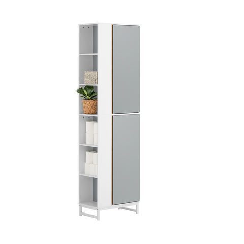 SoBuy BZR76-HG Badkamer Kolomkast - Badkamerkast - Hoge Kast - Staande Kolomkast - Opbergkast Opbergplank
