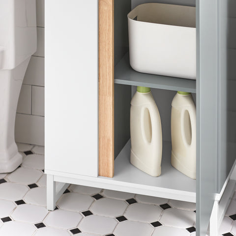 SoBuy BZR76-HG Badkamer Kolomkast - Badkamerkast - Hoge Kast - Staande Kolomkast - Opbergkast Opbergplank