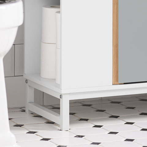 SoBuy BZR76-HG Badkamer Kolomkast - Badkamerkast - Hoge Kast - Staande Kolomkast - Opbergkast Opbergplank