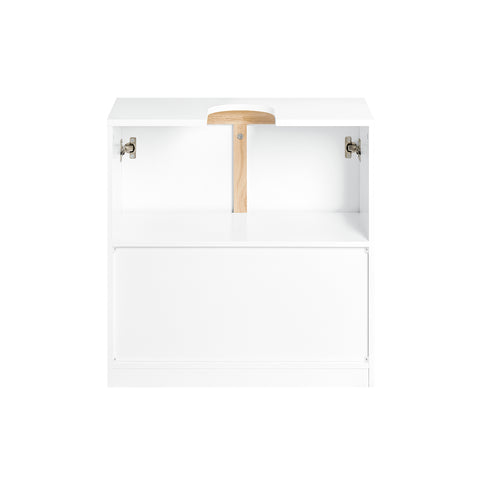 SoBuy BZR78-W Wastafelmeubel - Badkamerkast - Badkamer Onderkast - Opbergkast - Opbergplank