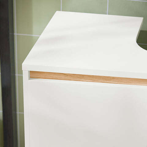 SoBuy BZR78-W Wastafelmeubel - Badkamerkast - Badkamer Onderkast - Opbergkast - Opbergplank