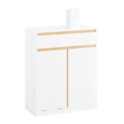 SoBuy BZR79-W Onderkast voor badkamer met afneembare wasbak, commode,toiletkast met 1 lade en 1 wasmand
