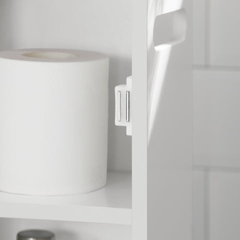 SoBuy BZR85-W Badkamer Kast, Staande Badkamerkast, Lage kast, Toiletrolhouder, Toiletkast, Smalle Opbergkast
