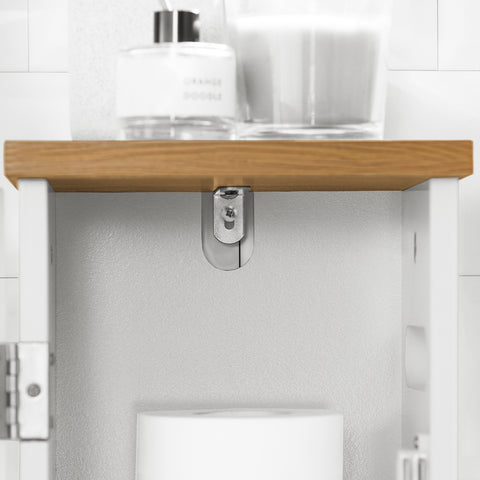 SoBuy BZR85-W Badkamer Kast, Staande Badkamerkast, Lage kast, Toiletrolhouder, Toiletkast, Smalle Opbergkast
