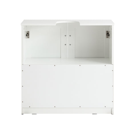 SoBuy BZR86-W Wastafel Onderkast - Wastafelmeubel - Badkamerkast - Badkamer Onderkast - Wastafelkast met 2 Deuren voor Badkamer