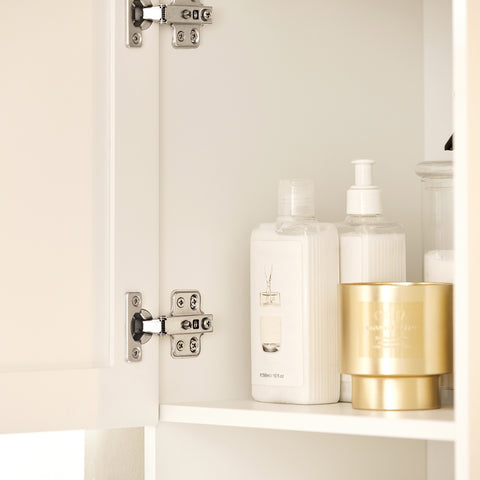 SoBuy BZR87-W Badkamer Kolomkast - Hoge Kast - Staande Kolomkast - Badkamerkast - Opbergkast Opbergplank