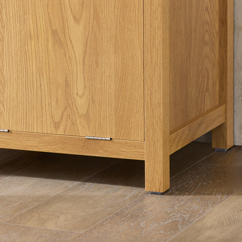 SoBuy BZR95-SN Badkamermeubel, hoge kast, opbergkast, opbergrek met 1 wasmand en 3 planken voor badkamer, 40 x 35 x 173 cm
