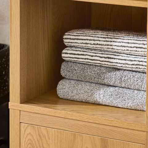 SoBuy BZR95-SN Badkamermeubel, hoge kast, opbergkast, opbergrek met 1 wasmand en 3 planken voor badkamer, 40 x 35 x 173 cm