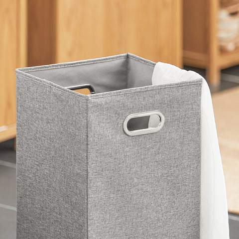 SoBuy BZR96-N Badkamerkast met 1 Wasmand, Smal Badkamerkastje, Lage Kast, Ladenkast, Halfhoge Opbergkast Opbergplank