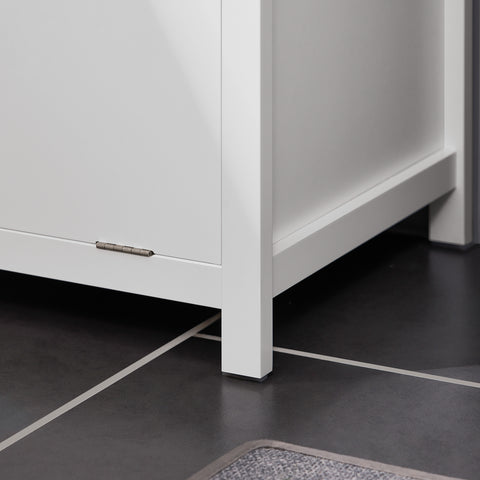 SoBuy BZR96-W Waskast met waszak, onderkast voor badkamer, commode voor badkamer, waskist, kledinghouder met 1 wasmand, wit
