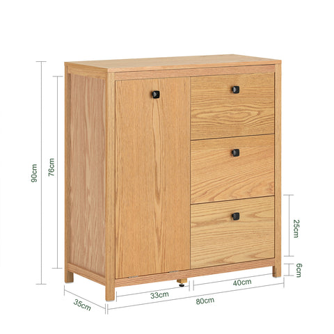 SoBuy BZR97-N Waskast met Waszak, Badkamerkast, Badkamer Kolomkast Onderkast, Ladekast, Staande Kast