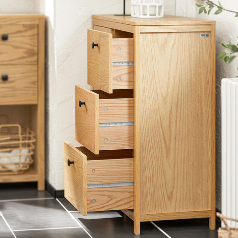SoBuy BZR97-N Waskast met Waszak, Badkamerkast, Badkamer Kolomkast Onderkast, Ladekast, Staande Kast