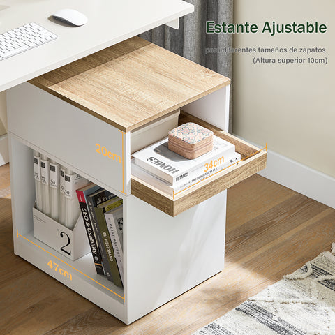SoBuy ASK08-WN Printertafel met wieltjes, archiefkast, printtafel, printerstandaard, rolcontainer, opbergkast