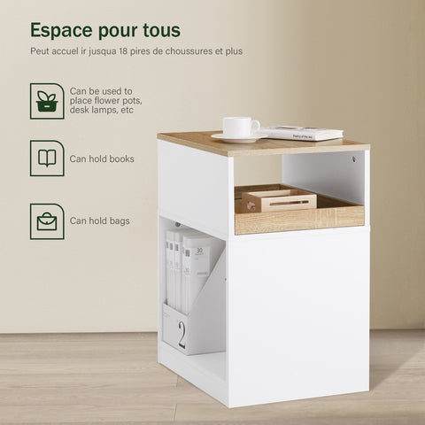 SoBuy ASK08-WN Printertafel met wieltjes, archiefkast, printtafel, printerstandaard, rolcontainer, opbergkast