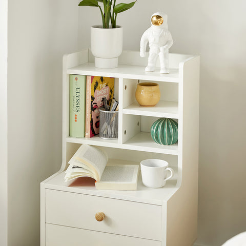 SoBuy FBT100-W Nachtkastje BijzettafeltjeSofa Bijzettafel, Salontafel, Nachtkastje, Slaapkamertafel, Bedtafel  Wit