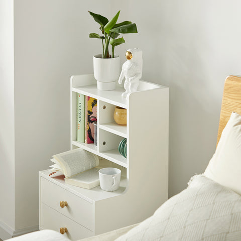 SoBuy FBT100-W Nachtkastje BijzettafeltjeSofa Bijzettafel, Salontafel, Nachtkastje, Slaapkamertafel, Bedtafel  Wit