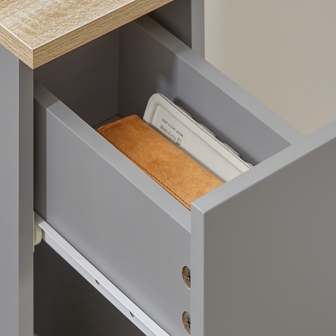 SoBuy FBT111-HGx2 Nachtkastje Bijzettafel Sofa Bijzettafel Salontafel met Lade voor Woonkamer, Slaapkamer of Kantoor