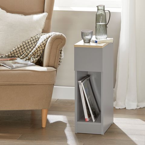 SoBuy FBT111-HGx2 Nachtkastje Bijzettafel Sofa Bijzettafel Salontafel met Lade voor Woonkamer, Slaapkamer of Kantoor