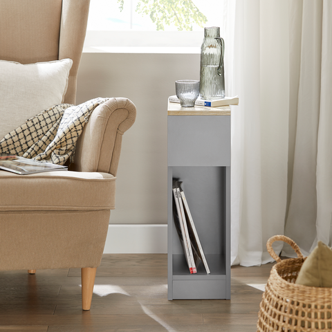 SoBuy FBT111-HGx2 Nachtkastje Bijzettafel Sofa Bijzettafel Salontafel met Lade voor Woonkamer, Slaapkamer of Kantoor