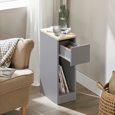 SoBuy FBT111-HGx2 Nachtkastje Bijzettafel Sofa Bijzettafel Salontafel met Lade voor Woonkamer, Slaapkamer of Kantoor