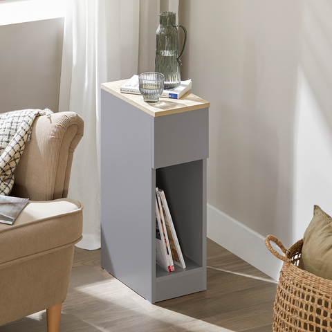 SoBuy FBT111-HGx2 Nachtkastje Bijzettafel Sofa Bijzettafel Salontafel met Lade voor Woonkamer, Slaapkamer of Kantoor
