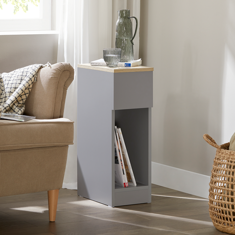 SoBuy FBT111-HGx2 Nachtkastje Bijzettafel Sofa Bijzettafel Salontafel met Lade voor Woonkamer, Slaapkamer of Kantoor