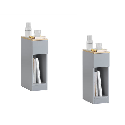 SoBuy FBT111-HGx2 Nachtkastje Bijzettafel Sofa Bijzettafel Salontafel met Lade voor Woonkamer, Slaapkamer of Kantoor