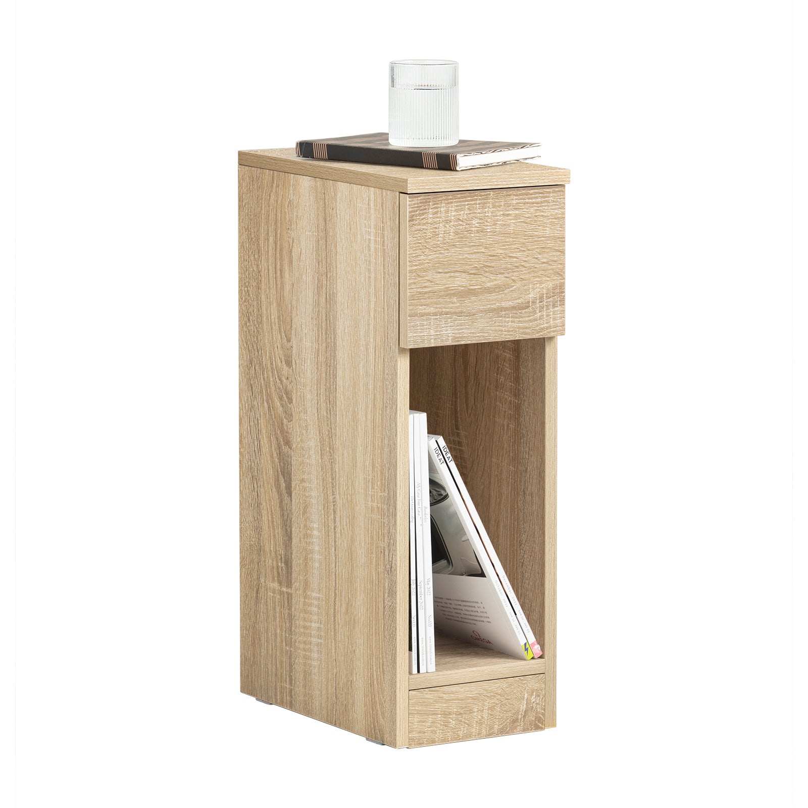 GIANTEX Set van 2 nachtkastjes, bijzettafel, nachtkastje, hout, 3