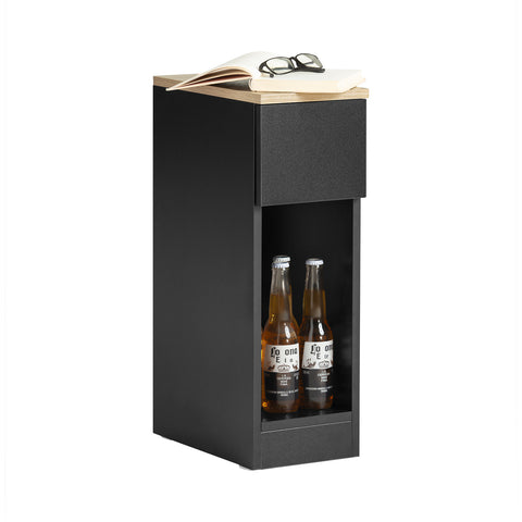 SoBuy FBT111-SCH Nachtkastje Bijzettafel Sofa Bijzettafel Salontafel met Lade voor Woonkamer, Slaapkamer of Kantoor 20x35x60cm
