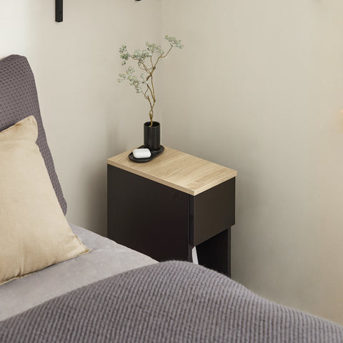 SoBuy FBT111-SCH Nachtkastje Bijzettafel Sofa Bijzettafel Salontafel met Lade voor Woonkamer, Slaapkamer of Kantoor 20x35x60cm