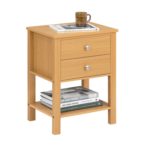 SoBuy FBT114-N Nachtkastje Boxspringbed Sofa Tafel Bijzettafel Smalle Telefoon Tafel Nachtkastje Nachtkastje Natuur