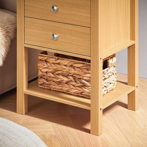 SoBuy FBT114-N Nachtkastje Boxspringbed Sofa Tafel Bijzettafel Smalle Telefoon Tafel Nachtkastje Nachtkastje Natuur