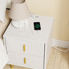 SoBuy FBT115-E-W Nachtkastje met laadfunctie, Nachtkastje met 2 stopcontacten, USB en Type-C, Bijzettafeltje voor slaapkamer en woonkamer, Wit, B40 x D40 x H47 cm
