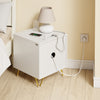 SoBuy FBT115-E-W Nachtkastje met laadfunctie, Nachtkastje met 2 stopcontacten, USB en Type-C, Bijzettafeltje voor slaapkamer en woonkamer, Wit, B40 x D40 x H47 cm