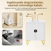 SoBuy FBT115-E-W Nachtkastje met laadfunctie, Nachtkastje met 2 stopcontacten, USB en Type-C, Bijzettafeltje voor slaapkamer en woonkamer, Wit, B40 x D40 x H47 cm