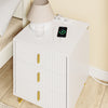 SoBuy FBT115-L-E-W Nachtkastje met laadfunctie, Nachtkastje met 2 stopcontacten, USB en Type-C, Bijzettafeltje voor slaapkamer en woonkamer, Wit, B40 x D40 x H63,5 cm