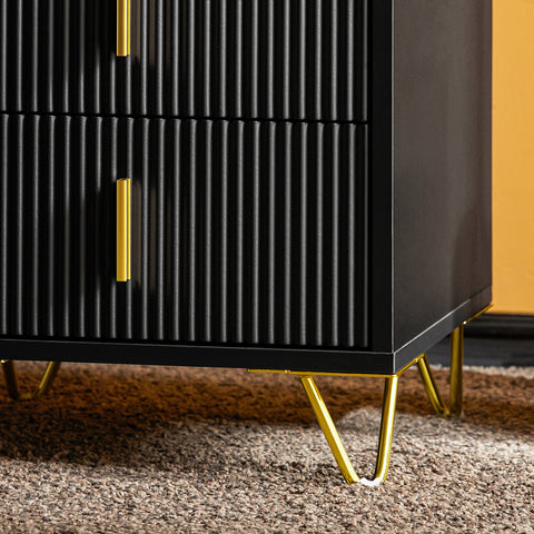 SoBuy FBT115-L-SCH Nachtkastje met 3 Schuifladen - Bijzettafel - Sofa Bijzettafel - Salontafel - Slaapkamertafel met 2 Lade