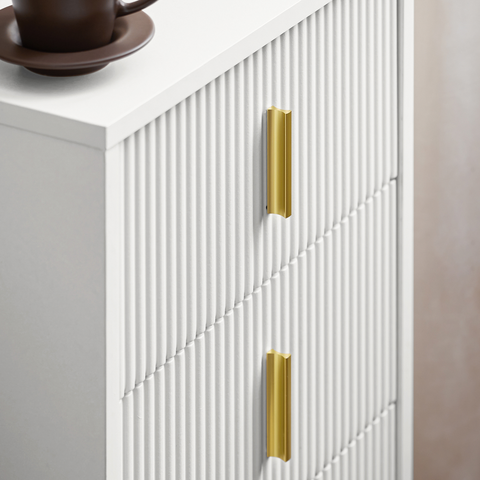 SoBuy FBT115-L-W Nachtkastje met 3 Schuifladen - Bijzettafel - Sofa Bijzettafel - Salontafel - Slaapkamertafel - Bedtafel